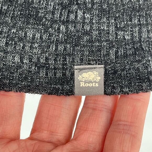 Roots Sleeveless Ribbed Knit Sheath Dress Knee Length Women Small Black Gray - Picture 9 of 9